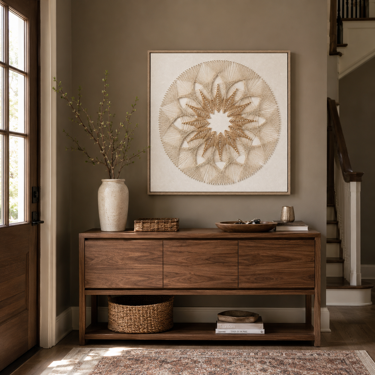 Celestial Sunburst 3D String Wall Art