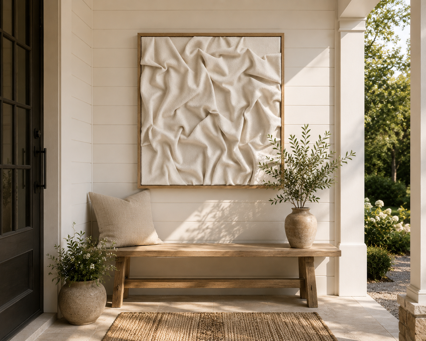 Organic Draped Textured 3D Relief Wall Art