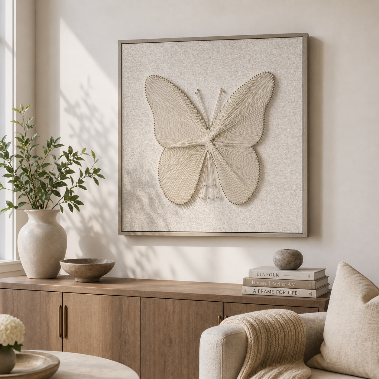 Minimalist Butterfly 3D String Wall Art