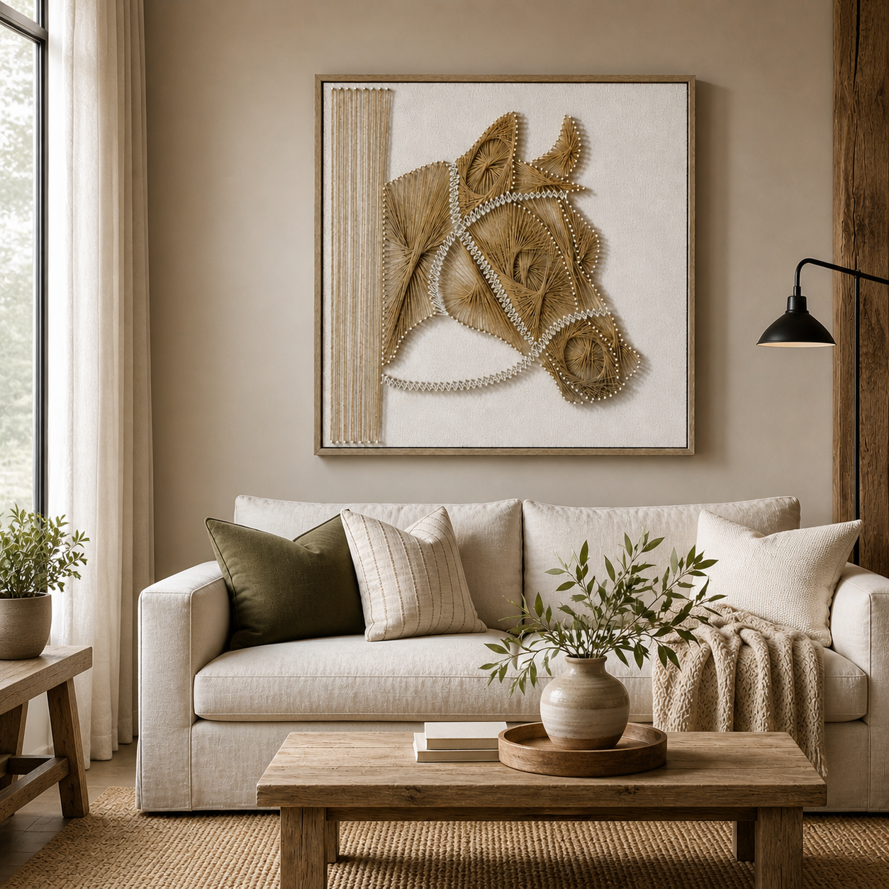 Equestrian Horse Profile 3D String Wall Art