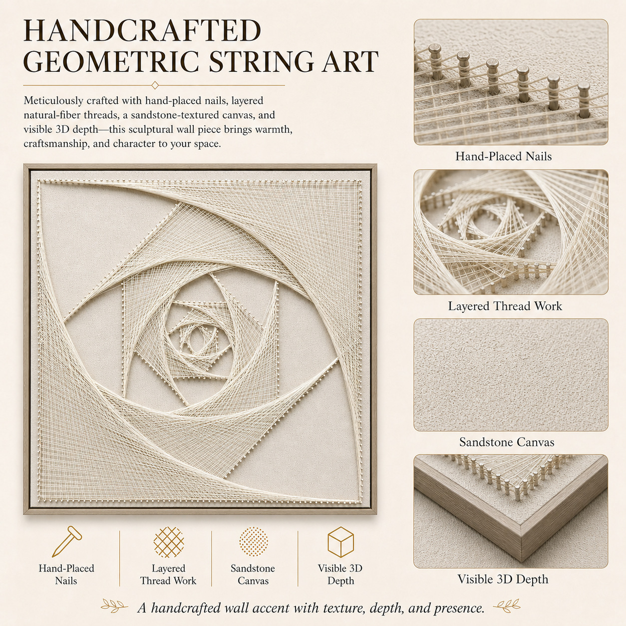 Abstract Eye Spiral 3D String Wall Art