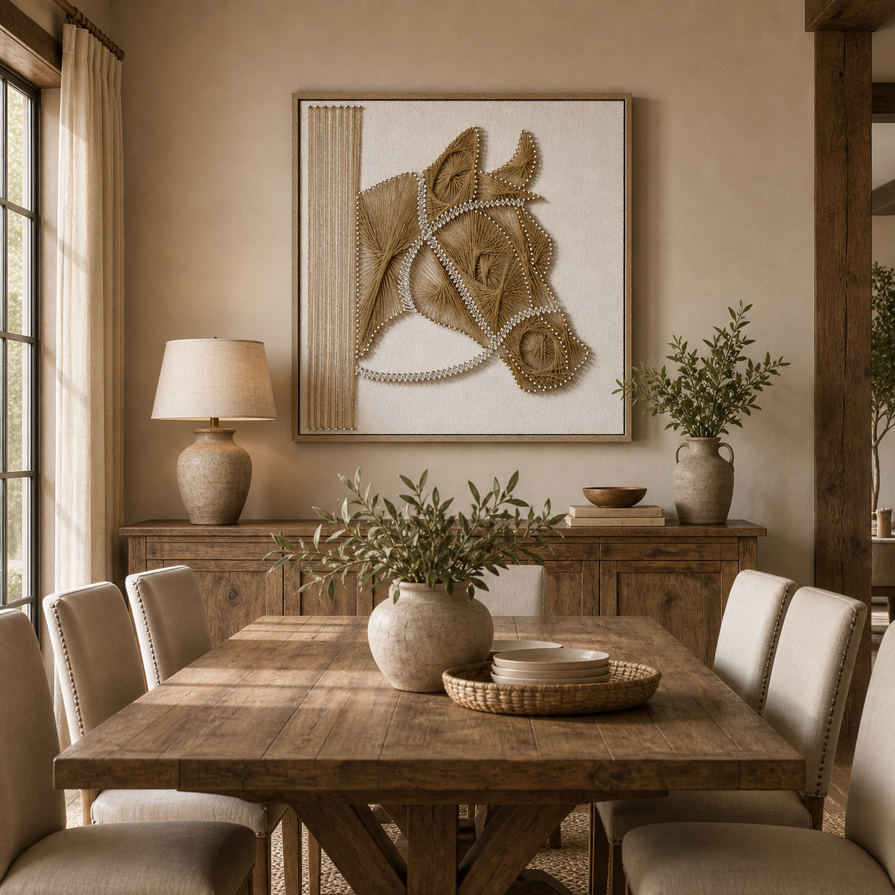 Equestrian Horse Profile 3D String Wall Art