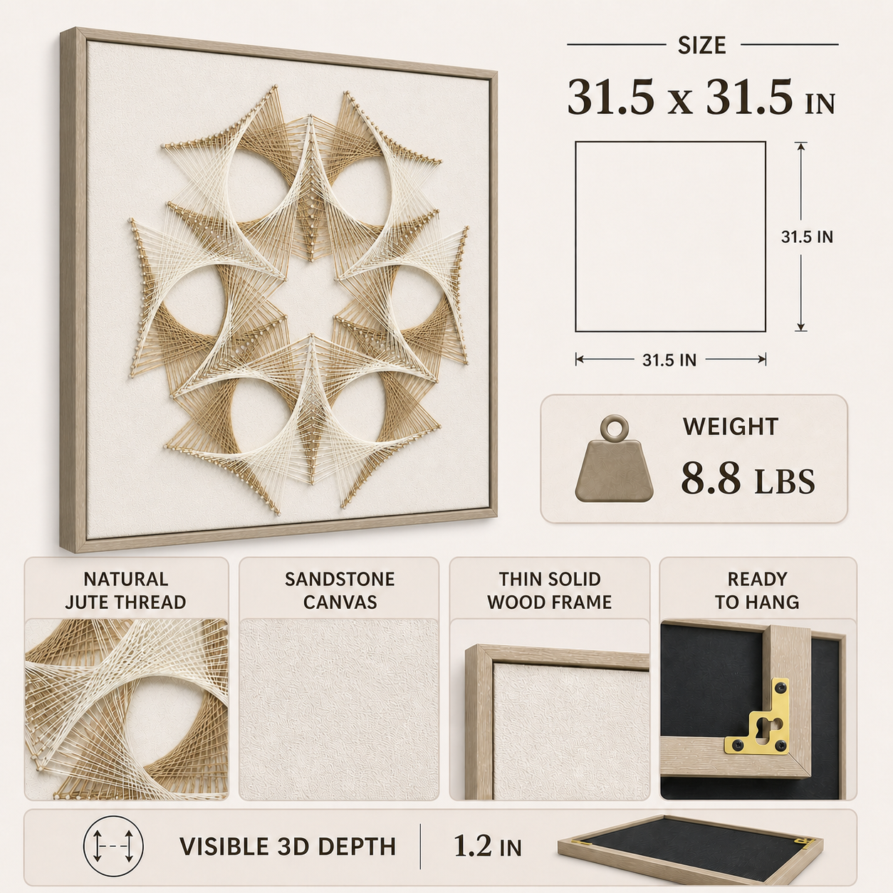 Geometric Mandala 3D String Wall Art