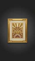 Deco Motif Print With Gold Lacquered Trim