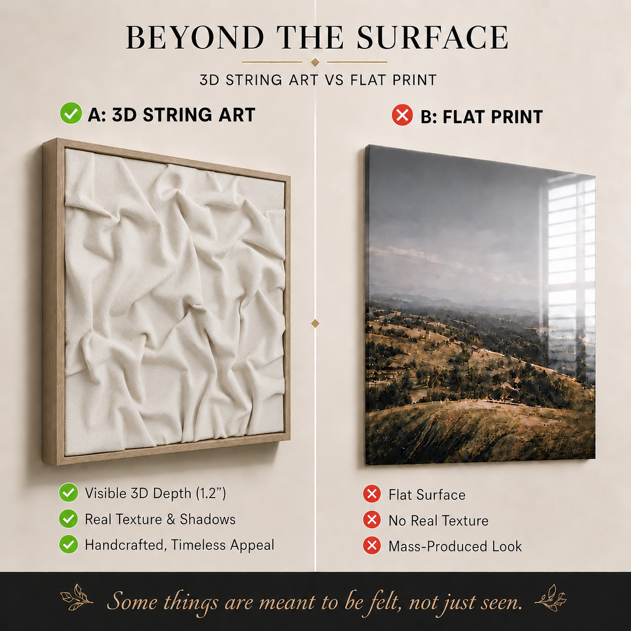 Organic Draped Textured 3D Relief Wall Art