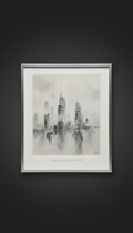 Cityscape Print In Silver-Toned Frame