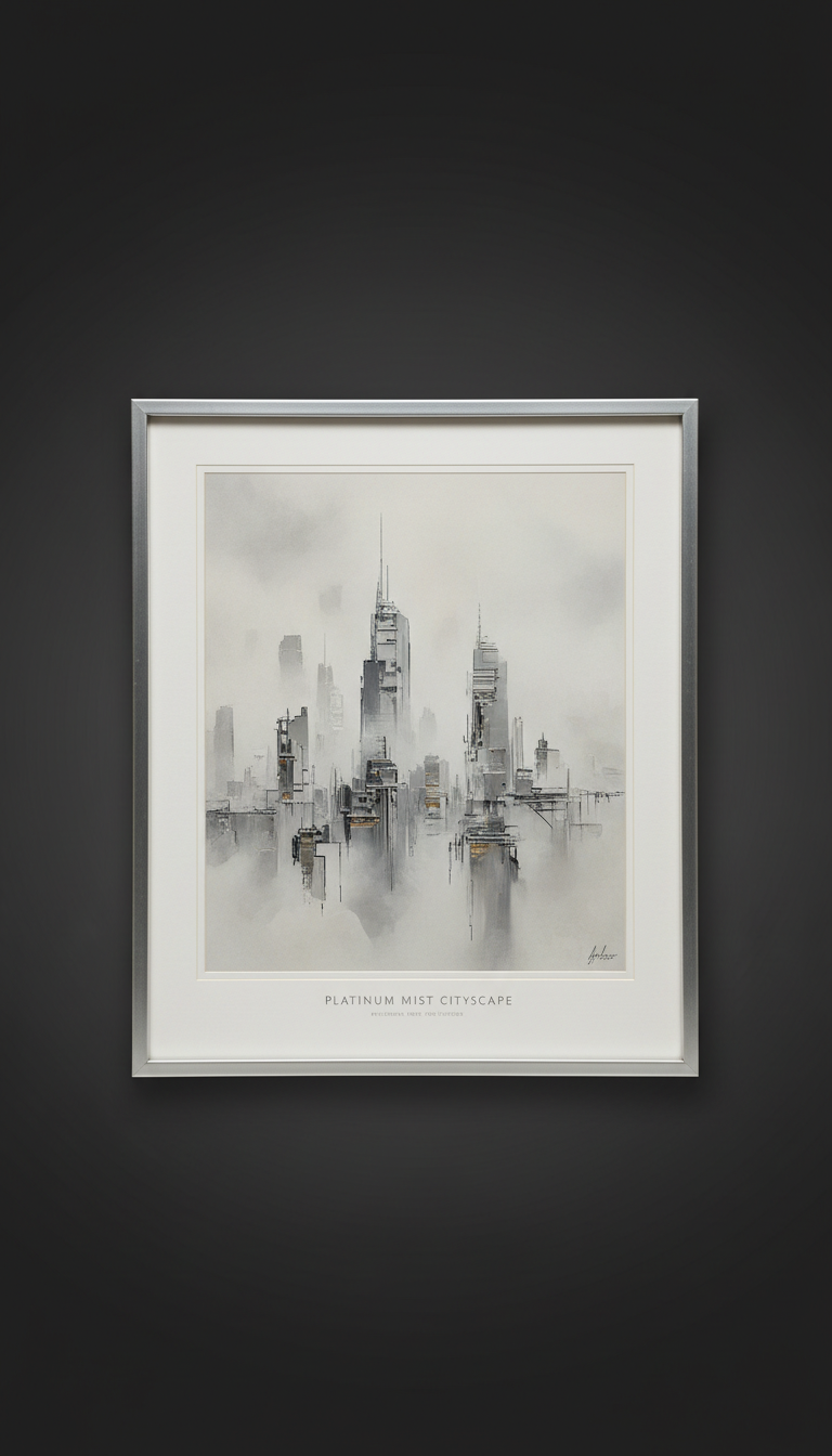 Cityscape Print In Silver-Toned Frame