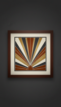 Art Deco Lines Print In Dark Wood Frame